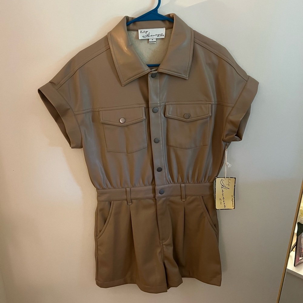 Faux Leather Romper